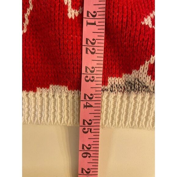 VTG El Mar California Long Sleeve Knit Red Abstract Sweater Women's Large - Picture 6 of 6